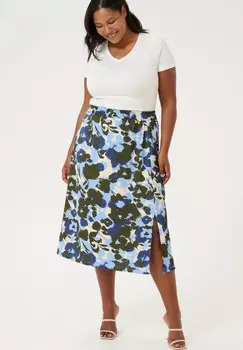 Юбка-трапеция KAFFE CURVE KCGINNY SKIRT Kaffe Curve, синий