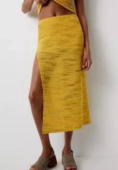 Юбка-трапеция PULL&BEAR, желтый