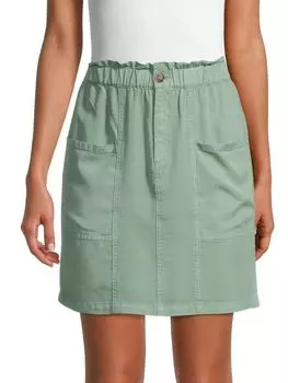 Юбка - Трапеция Saks Fifth Avenue с карманами и оборками на талии, olive
