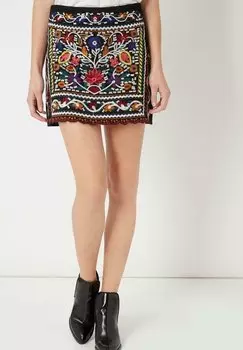 Юбка-трапеция Sense, черный / синий / белый