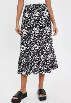 Юбка-трапеция Threadbare, черно-белый