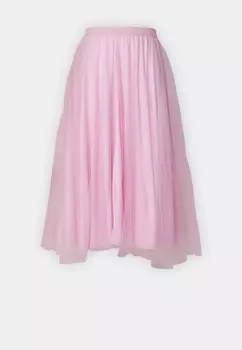 Юбка-трапеция Vityl Plain Midi Skirt VILA, серебристо-розовая