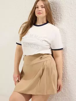 Юбка Trendyol Curve, бежевый