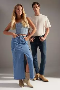 Юбка Trendyol джинсовая, голубой