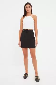 Юбка Trendyol с поясом, черный