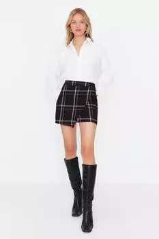 Юбка Trendyol в клетку, черный