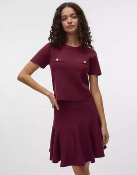 Юбка трикотажная Vero Moda бордового цвета