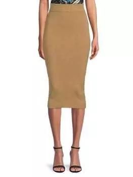 Юбка Трикотажная Victor Glemaud в рубчик, caramel