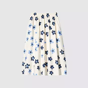 Юбка Uniqlo х Marimekko Linen Blend Demeter, белый