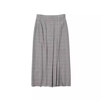 Юбка Uniqlo Side Pleated Checked Narrow, серый
