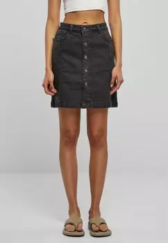 Юбка Urban Classics ORGANIC STRETCH BUTTON, черный, цвет black washed