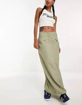Юбка Vero Moda Cargo Midi, светло-зеленый