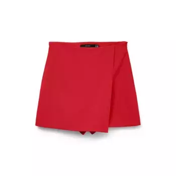 Юбка Vero Moda Melina Solid high waist short skirt, красный