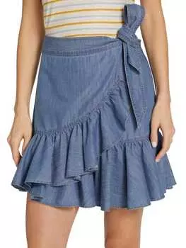 Юбка Veronica Beard Memphis с запахом, синий