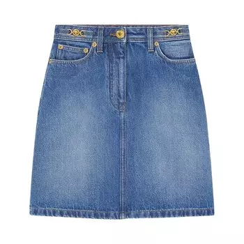 Юбка Versace Denim Softened Skirt, цвет Medium Blue