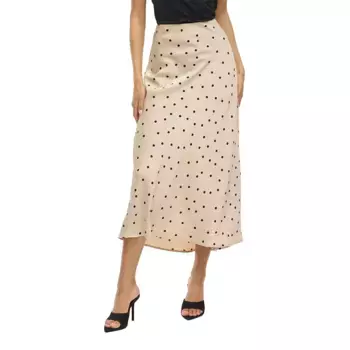 Юбка Vila Ellette midi skirt, бежевый