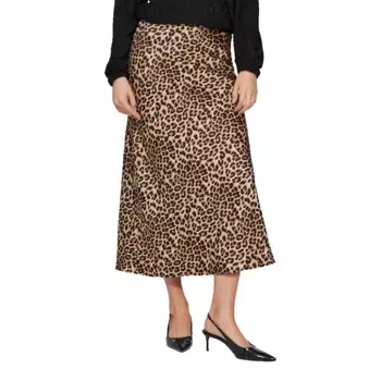 Юбка Vila Ellette midi skirt, коричневый