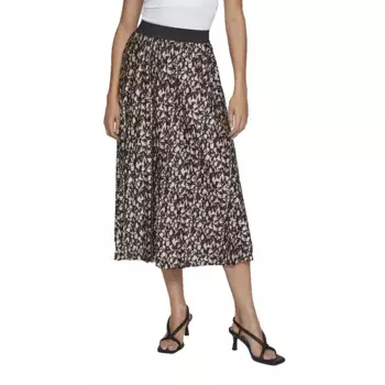 Юбка Vila Nitban Print midi skirt, коричневый