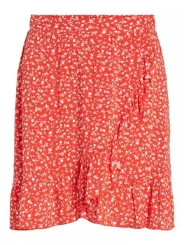 Юбка VILA SUN, оранжево-красный