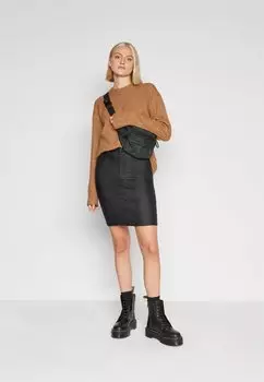 Юбка VILA VICOMMIT COATED, черный