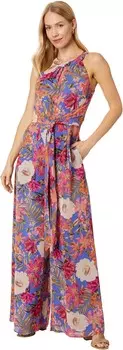 Юбка Vince Camuto Printed Chiffon Halter Jumpsuit, цвет Porcelain Blue