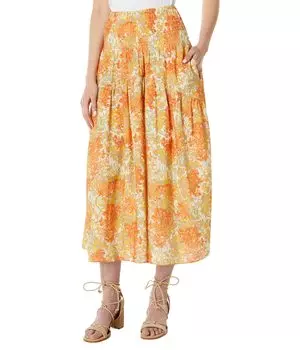 Юбка Vince, Garden Smocked Tiered Skirt
