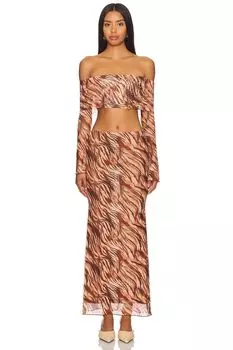 Юбка viv Superdown, коричневый