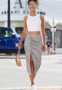 Юбка Vivance, серо-коричневый