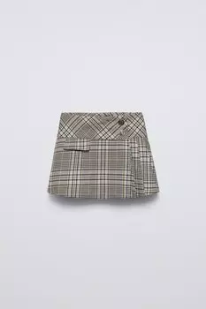 Юбка в клетку ZARA, зеленый
