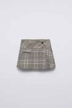 Юбка в клетку ZARA, зеленый