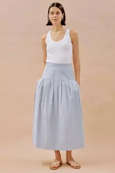 Юбка в полоску с заниженной талией Albaray, синий