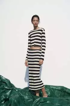 Юбка в полоску ZARA, в полоску