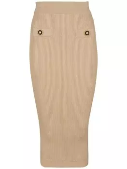 Юбка в рубчик Balmain, нейтральный цвет