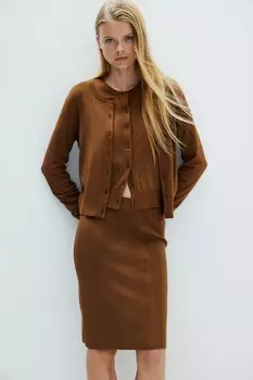Юбка в рубчик H&M, коричневый