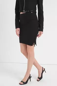 Юбка в рубчик с завышенной талией Tommy Jeans, черный