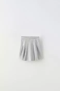Юбка в складки soft touch box ZARA, серый мергель