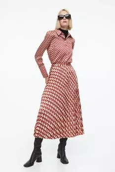Юбка в складку H&amp;M, красный/узорчатый