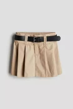 Юбка в складку H&M, бежевый