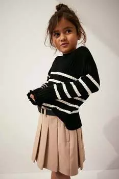 Юбка в складку H&M, бежевый