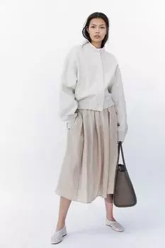 Юбка в складку H&M, бежевый