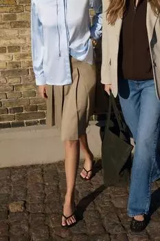 Юбка в складку миди-футляр ZARA, цвет Brown/Taupe