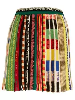 Юбка в складку с разноцветным принтом ETRO, мультиколор