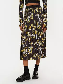 Юбка в складку стандартный крой 78HAE805 Versace Jeans Couture, черный