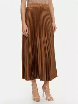 Юбка в складку стандартный крой SU501C Kontatto, коричневый