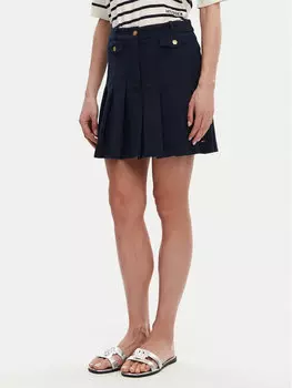 Юбка в складку стандартный крой WW0WW44731 Tommy Hilfiger, синий