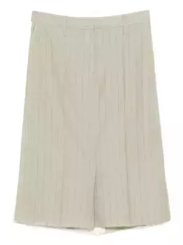 Юбка в тонкую полоску с бахромой JIL SANDER, зеленый