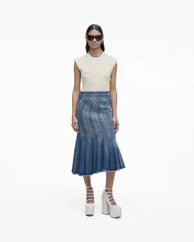 Юбка Wave Denim Marc Jacobs, цвет Swell Denim