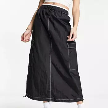 Юбка Wednesday's Girl Midi Cargo Parachute, черный