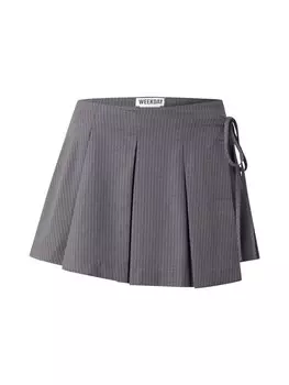 Юбка WEEKDAY Atlin, цвет Grey/Light grey