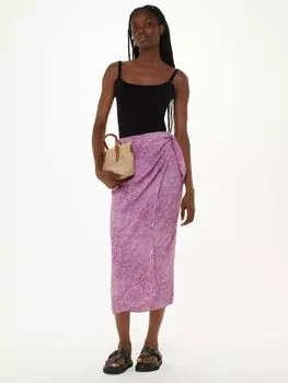 Юбка Whistles Diagonal со змеиной завязкой, розовый/мульти